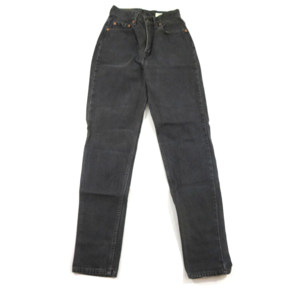 LEVIS 512 Zip-Fly Jeans Black Slim Fit Tapered Leg Tag 6 Reg L Meas 24x32 1990s